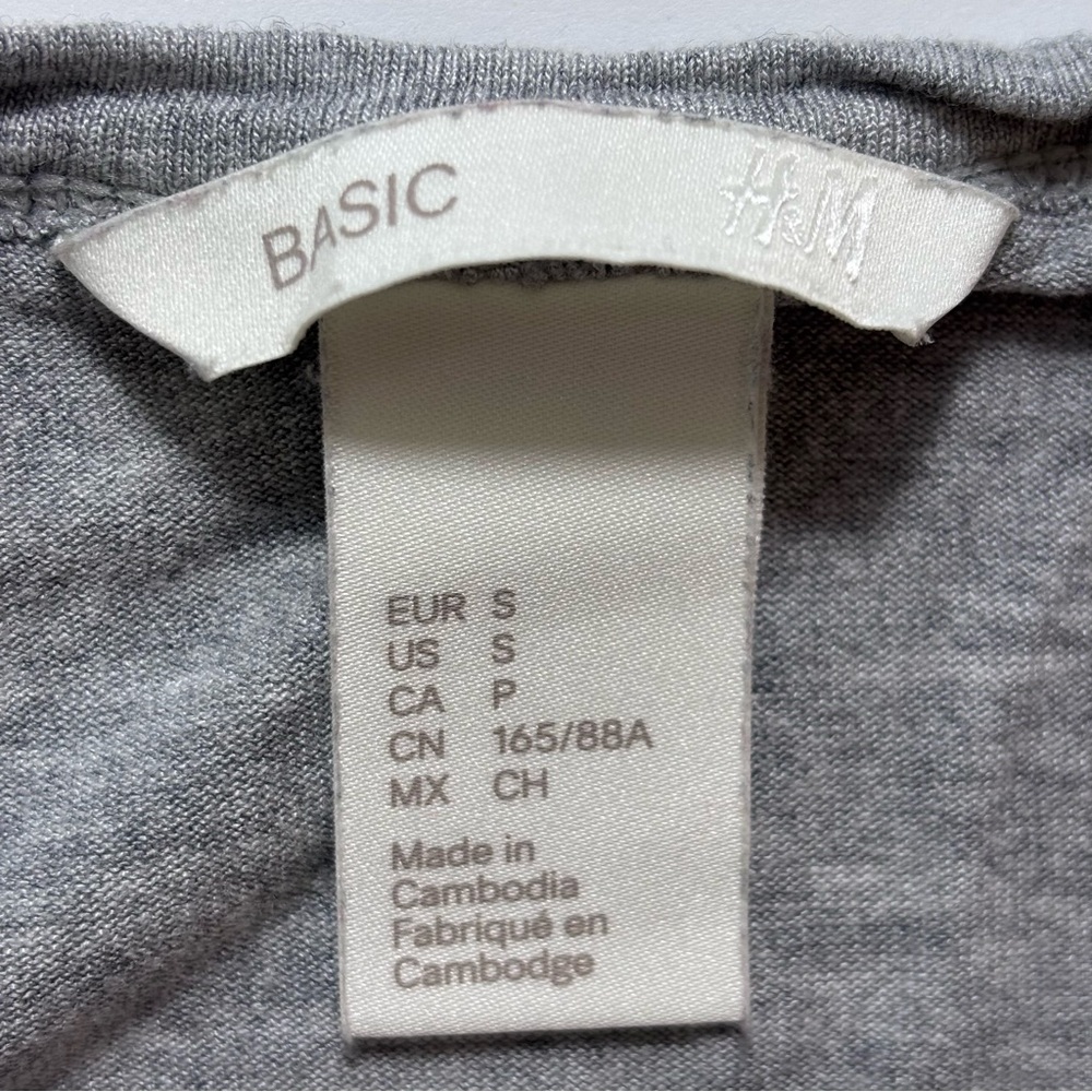 H&M Basic Short Sleeve Women's Jersey Midi Dress Waist Defined Gray Size Small - Picture 7 of 11
